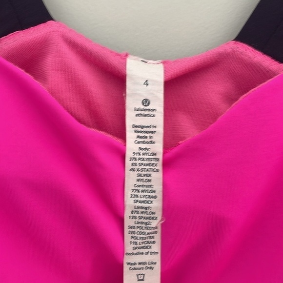 Lululemon Run: Back On Track Tank Black Swan / Raspberry Glo Light Size 4 - Picture 8 of 8
